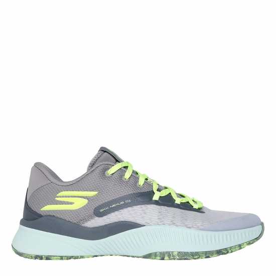 Skechers Breathable Mesh Goodyear Low Top La Basketball Trainers Mens Угъл/Зелен Баскетболни маратонки