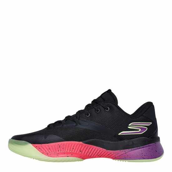 Skechers Breathable Mesh Goodyear Low Top La Basketball Trainers Mens Черно/Розово Баскетболни маратонки