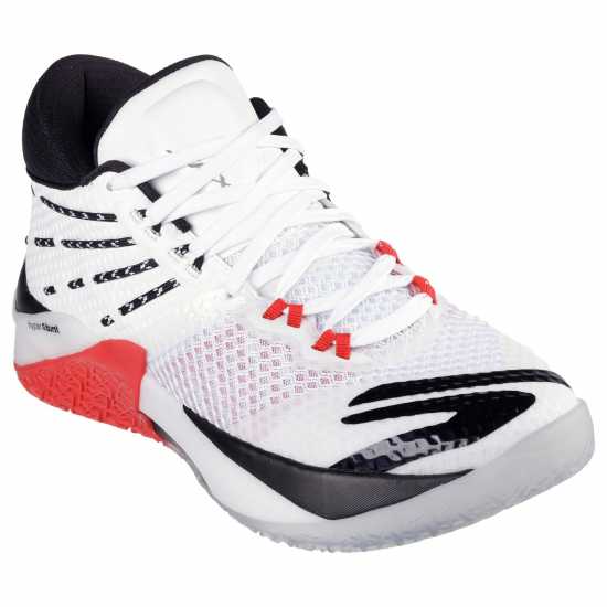 Skechers Breathable Mesh Tpu Heel Lock High Basketball Trainers Mens Бяло/Черно Баскетболни маратонки