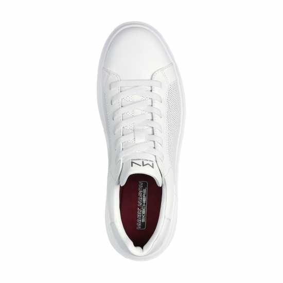 Skechers Мъжки Маратонки С Връзки Classic Leather Court Stretch Lace Trainers Mens Бяло Мъжки високи кецове