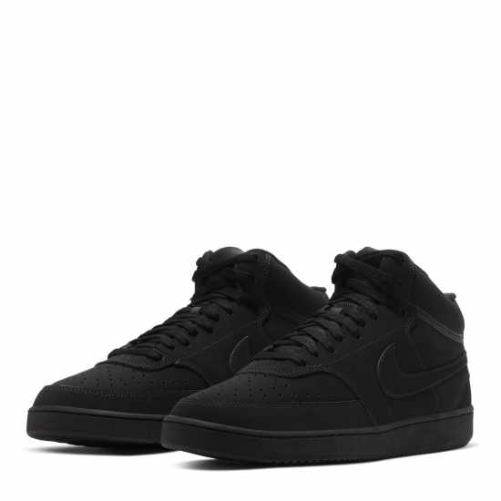 Nike Court Vision Mid Next Nature Mens Трикратно черно Мъжки високи кецове