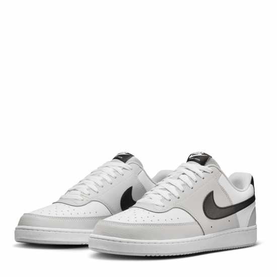 Nike Ниски Мъжки Маратонки Court Vision Low Trainers Mens Сиво/Черно/Бяло 