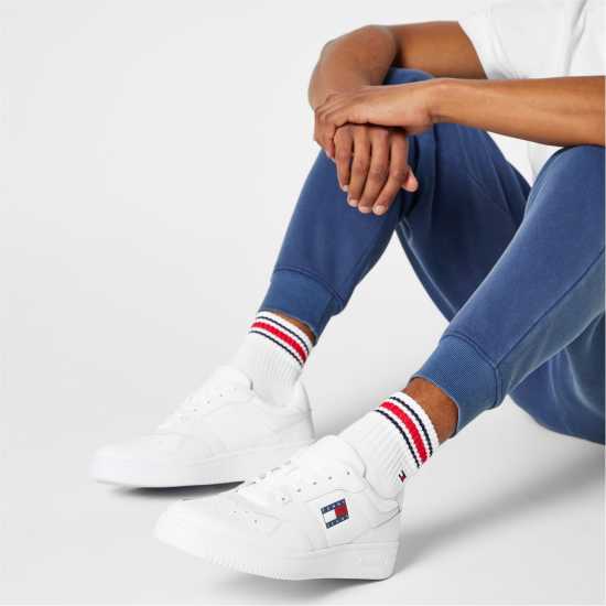 Tommy Jeans Retro Leather Basket Trainers Бял YBR 