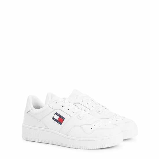 Tommy Jeans Retro Leather Basket Trainers Бял YBR 