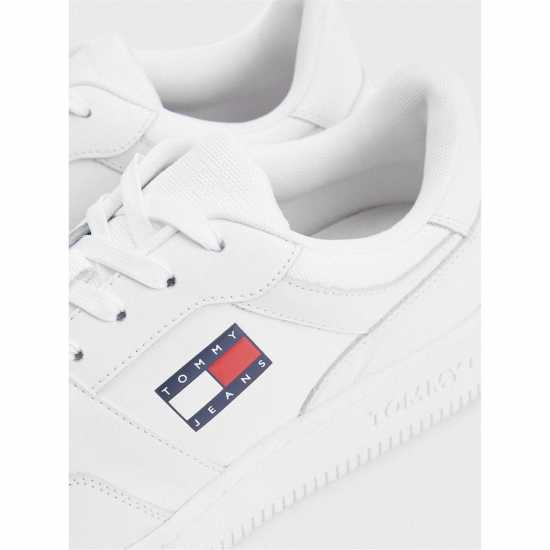 Tommy Jeans Retro Leather Basket Trainers Бял YBR 