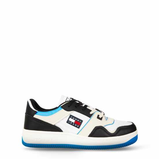 Tommy Jeans Retro Leather Basket Trainers Черно/син BDS 