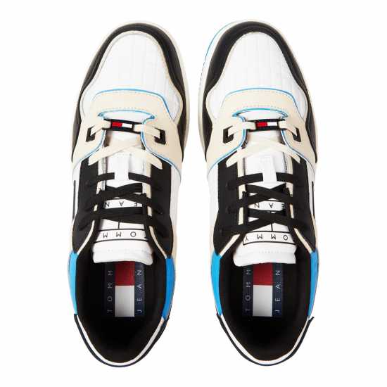 Tommy Jeans Retro Leather Basket Trainers Черно/син BDS 