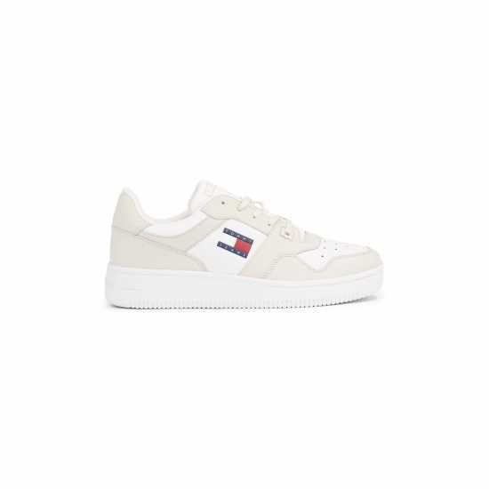 Tommy Jeans Retro Leather Basket Trainers Бяло/Екръ 