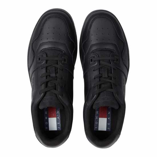 Tommy Jeans Retro Leather Basket Trainers Трип Черен 0GK 