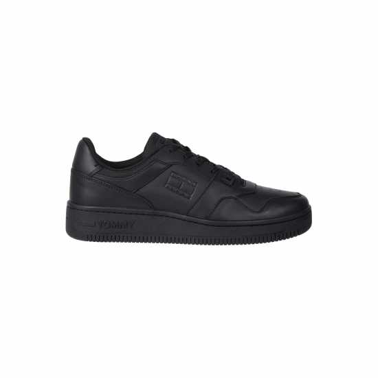 Tommy Jeans Retro Leather Basket Trainers Трип Черен 0GK 