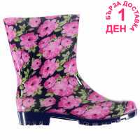 Rock And Rags Floral Welly Lds 74