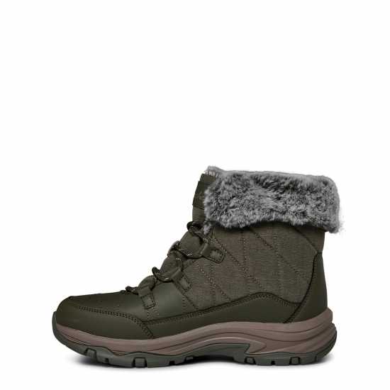 Skechers Fold Over Faux Fur Heavy Mesh Lace Snow Boots Womens  Ботуши за сняг