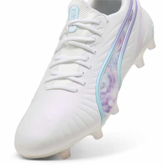 Puma King Ultimate Womens Firm Ground Football Boots Бяло/Черно/Лилаво 