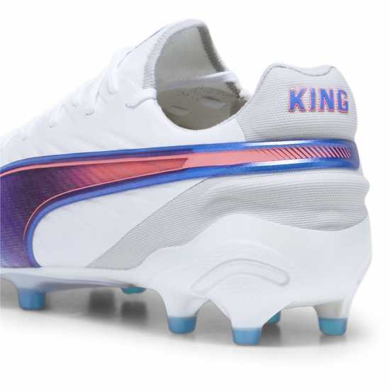 Puma King Ultimate Womens Firm Ground Football Boots Бяло/Синьо/Сиво 