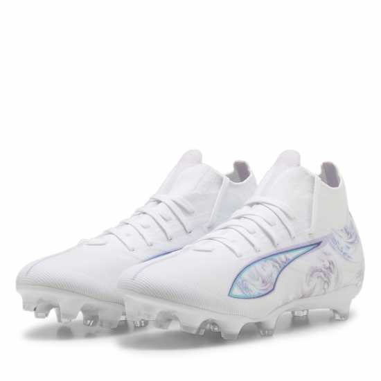 Puma Ultra 5 Match Womens Firm Ground Football Boots Бяло/Черно/Лилаво 