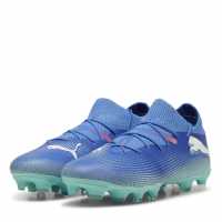 Puma Future 7 Match Womens Firm Ground Football Boots Синьо/Бяло/Зелено Формула Пакет