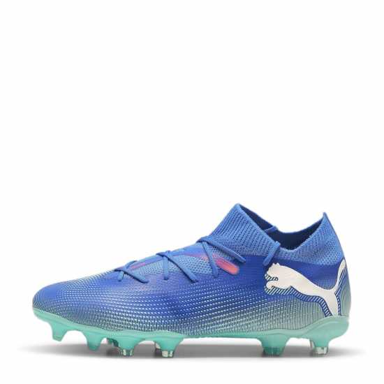 Puma Future 7 Match Womens Firm Ground Football Boots Синьо/Бяло/Зелено Формула Пакет