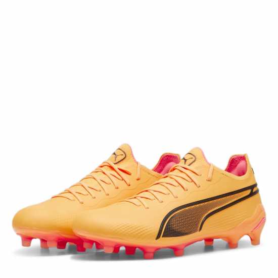 Puma Мъжки Футболни Бутонки King Ultimate Firm Ground Womens Football Boots Залез/Черен 