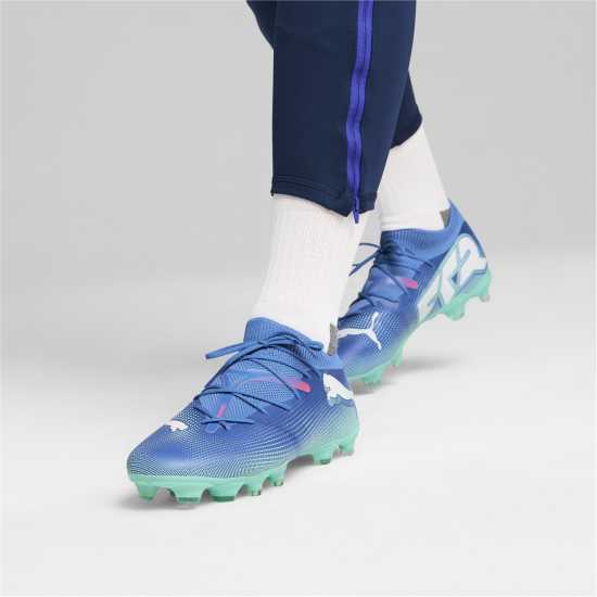 Puma Future 7 Match Rush Firm Ground Football Boots Синьо/Бяло/Зелено Футболни стоножки