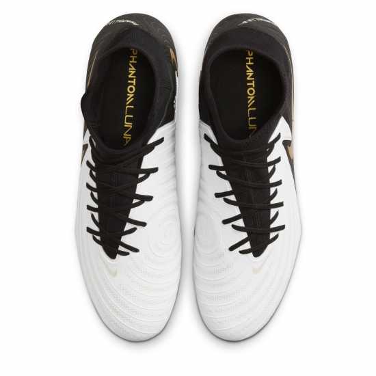 Nike Phantom Luna Ii Academy Firm Ground Football Boots Бяло/Черно/Злато Футболни стоножки