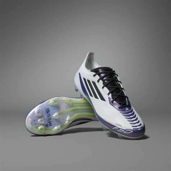 Adidas F50 Elite Firm Ground Football Boots Бяло/Лилаво 