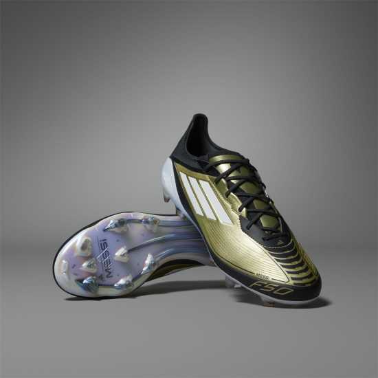 Adidas F50 Elite Firm Ground Football Boots Злато/Черно Футболни стоножки