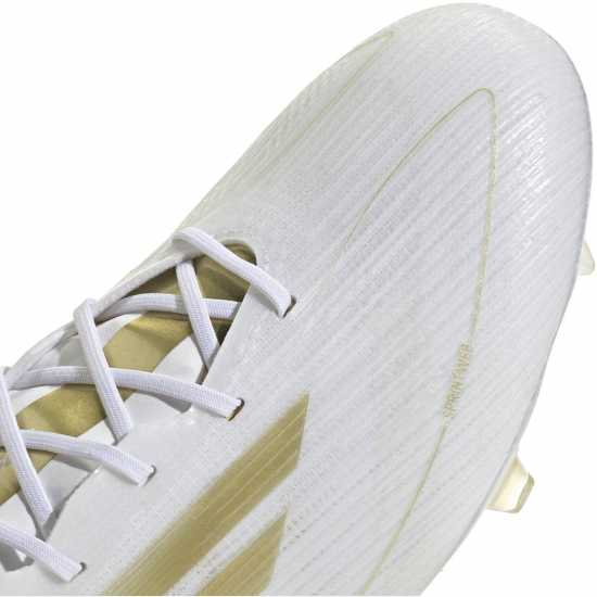 Adidas F50 Elite Firm Ground Football Boots Бяло/Златно/Бяло Футболни стоножки