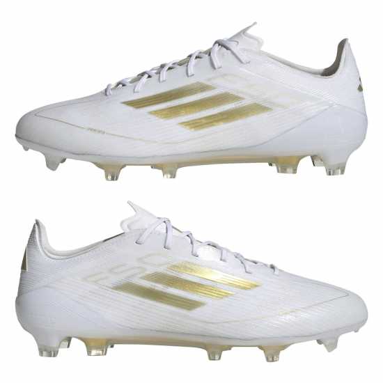 Adidas F50 Elite Firm Ground Football Boots Бяло/Златно/Бяло Футболни стоножки