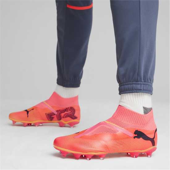 Puma Future 7 Match+ Laceless Firm Ground Football Boots Оранжево/Черно Футболни стоножки