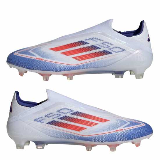 Adidas F50 Elite Laceless Firm Ground Football Boots Бяло/Червено/Синьо Футболни стоножки