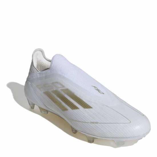 Adidas F50 Elite Laceless Firm Ground Football Boots Бяло/Златно/Бяло 