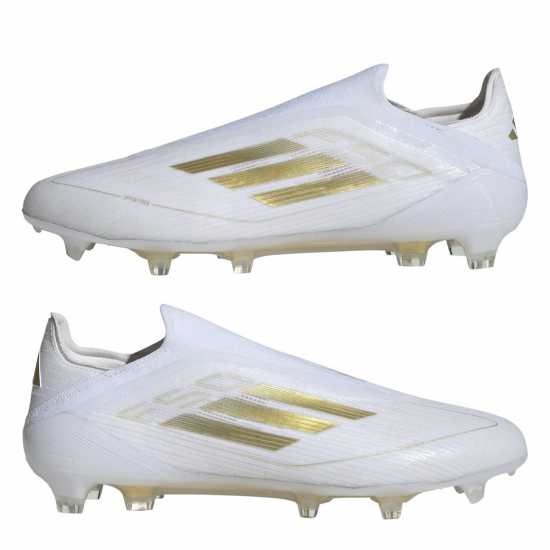 Adidas F50 Elite Laceless Firm Ground Football Boots Бяло/Златно/Бяло 