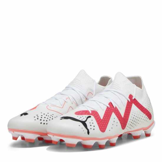 Puma Future Match.3  Firm Ground Football Boots White/Pink Футболни стоножки