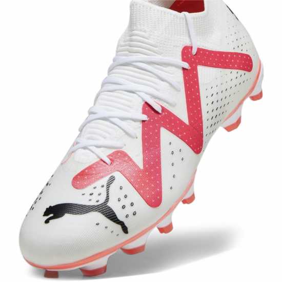 Puma Future Match.3  Firm Ground Football Boots White/Pink Футболни стоножки