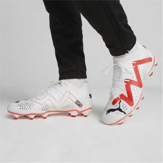 Puma Future Match.3  Firm Ground Football Boots White/Pink Футболни стоножки