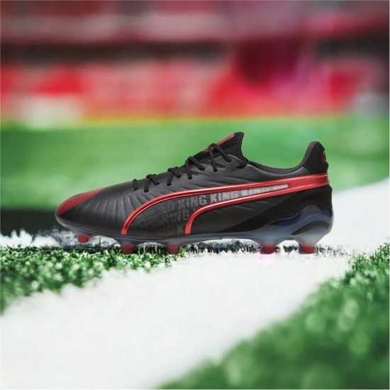 Puma King Ultimate Launch Firm Ground Football Boots Черно/Червено Футболни стоножки