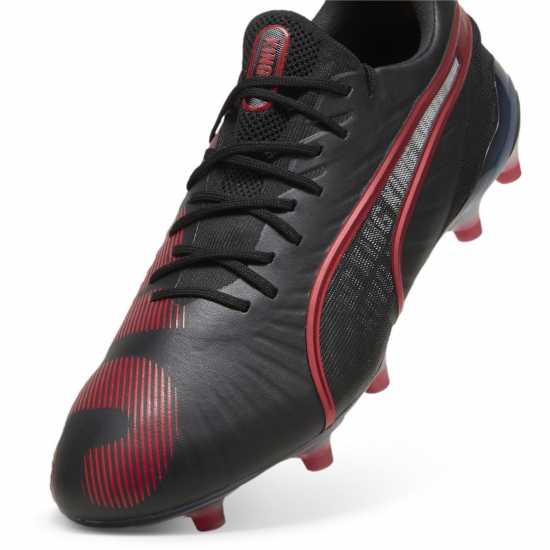 Puma King Ultimate Launch Firm Ground Football Boots Черно/Червено Футболни стоножки