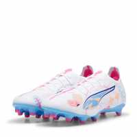 Puma Ultra Match Firm Ground Football Boots Бяло/Синьо/Розово Футболни стоножки