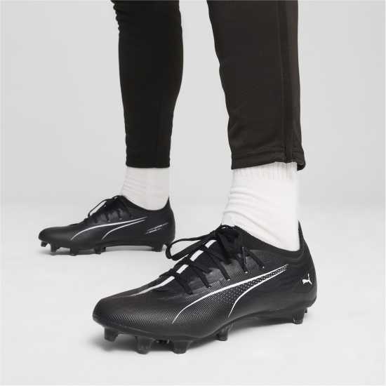 Puma Ultra Match Firm Ground Football Boots Черно/Бяло Футболни стоножки