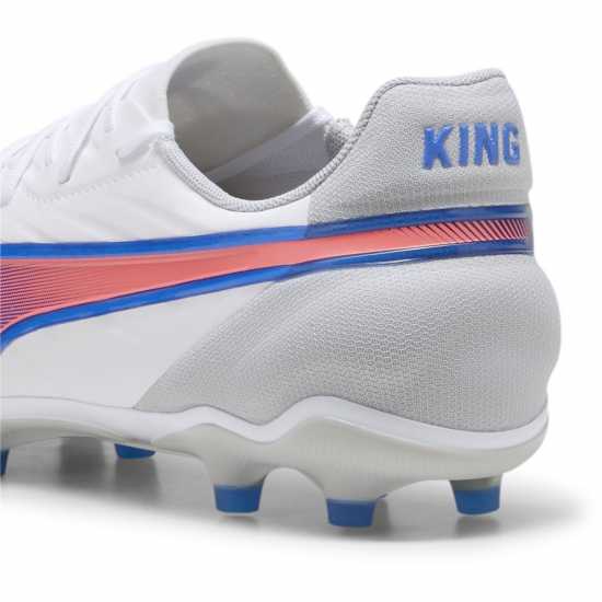 Puma King Match Firm Ground Football Boots Бяло/Синьо/Сиво Футболни стоножки