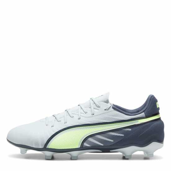 Puma King Match Firm Ground Football Boots Grey/Yellow 