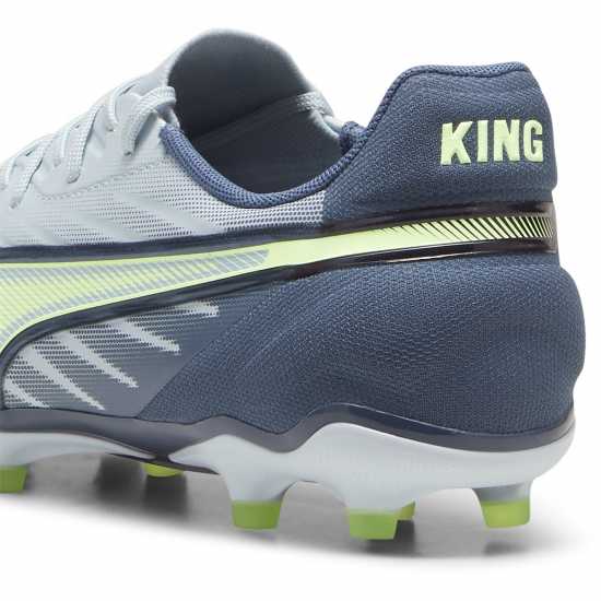 Puma King Match Firm Ground Football Boots Grey/Yellow 