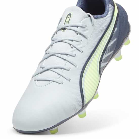 Puma King Match Firm Ground Football Boots Grey/Yellow 