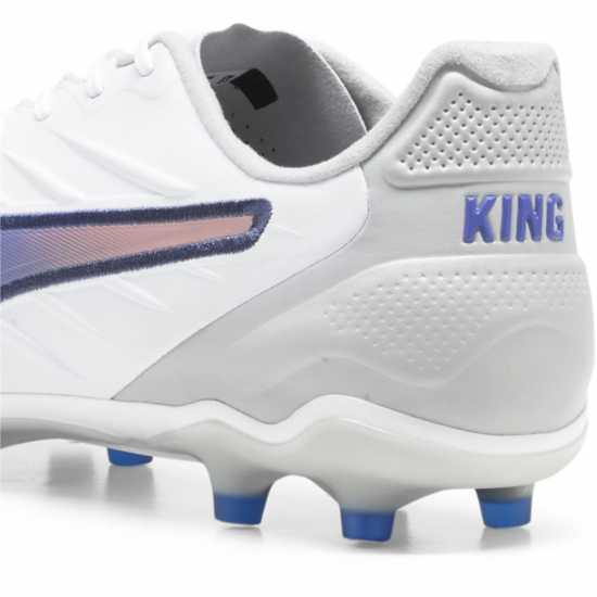 Puma King Pro Firm Ground Football Boots Бяло/Синьо/Сиво Футболни стоножки