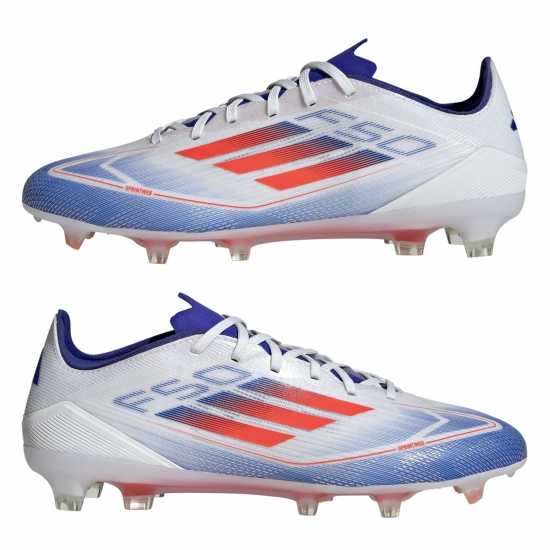 Adidas F50 Pro Firm Ground Football Boots Бяло/Червено/Синьо Футболни стоножки