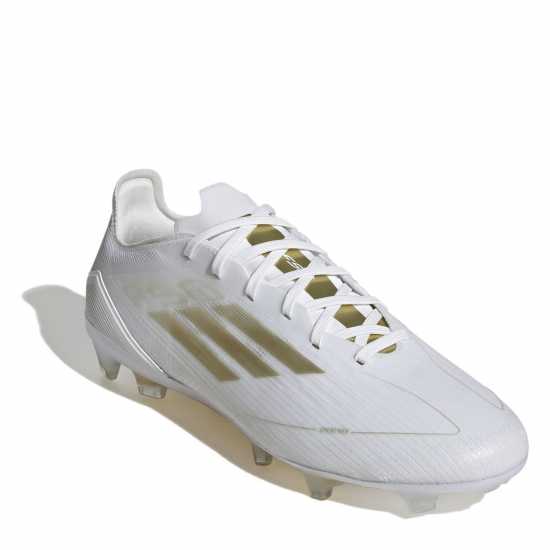 Adidas F50 Pro Firm Ground Football Boots Бяло/Златно/Бяло Футболни стоножки