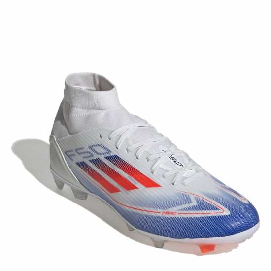 Adidas F50 League Mid-Cut Firm Ground Football Boots Бяло/Червено/Синьо Футболни стоножки