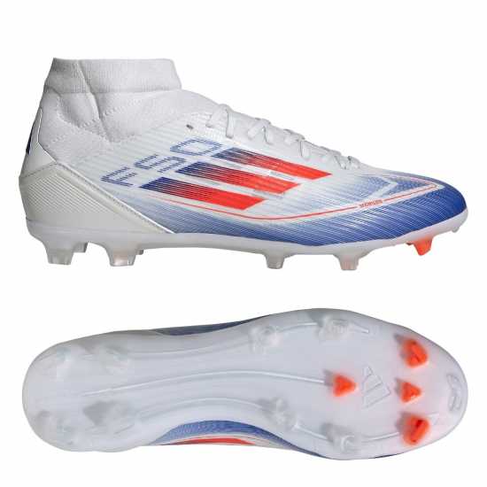 Adidas F50 League Mid-Cut Firm Ground Football Boots Бяло/Червено/Синьо Футболни стоножки