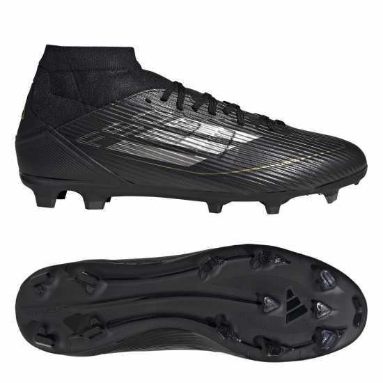 Adidas F50 League Mid-Cut Firm Ground Football Boots Black/Silver Футболни стоножки