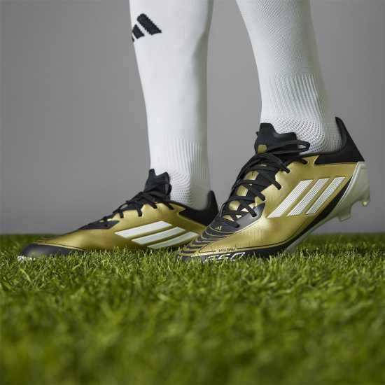 Adidas F50 League Firm Ground Football Boots Злато/Черно Футболни стоножки